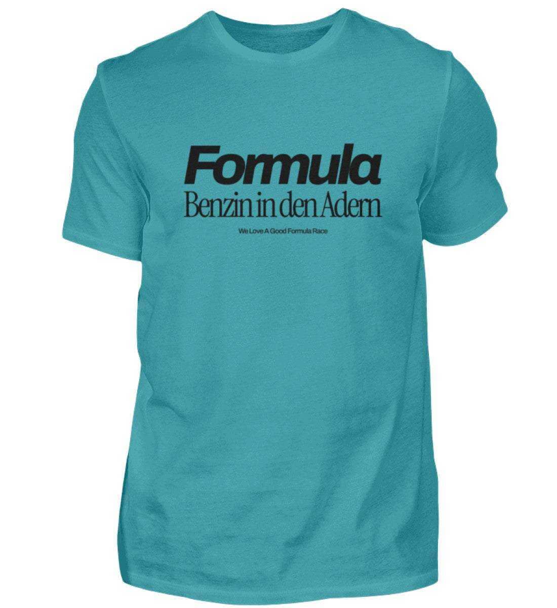 Formula - Benzin in den Adern Herren T-Shirt - Stylisches F1 Shirt | 100% Baumwolle | NOVAWEAR Herren Basic T-Shirt Novawear Swimming Pool XS 