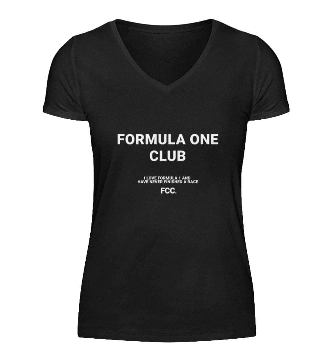 Formula One Club V-Neck Damen T-Shirt - Stylisches F1 Shirt | 100% Baumwolle | NOVAWEAR V-Neck Damenshirt Novawear Black S 