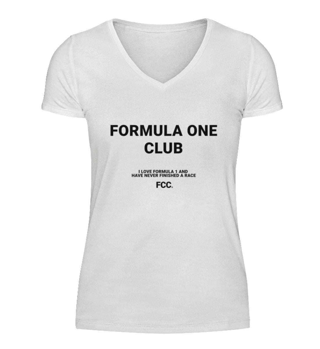 Formula One Club V-Neck Damen T-Shirt - Stylisches F1 Shirt | 100% Baumwolle | NOVAWEAR V-Neck Damenshirt Novawear White S 