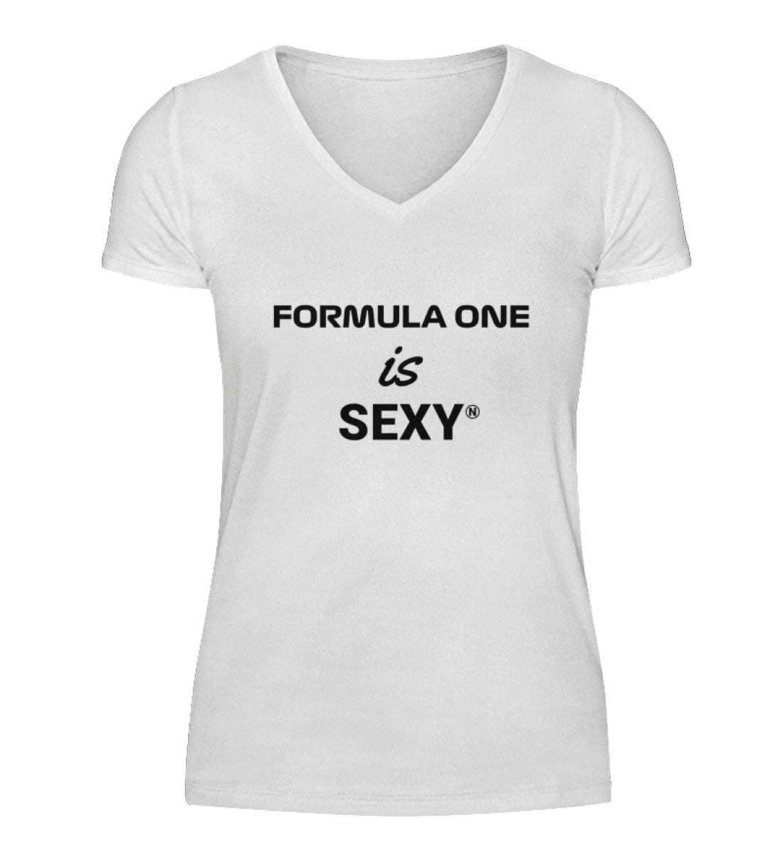 Formula One is Sexy V-Neck Damen T-Shirt - Stylisches F1 Shirt | 100% Baumwolle | NOVAWEAR V-Neck Damenshirt Novawear White S 