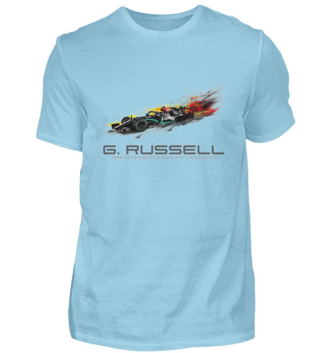 George Russell Mercedes AMG Petronas - Unisex Shirt T-Shirt Novawear Himmelblau XS 