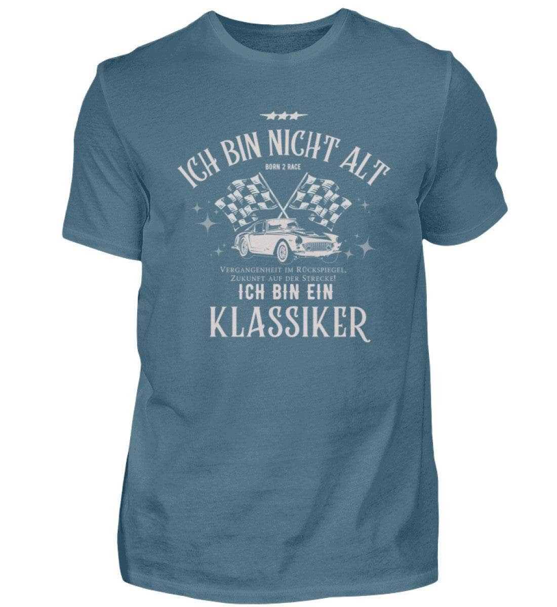 Ich bin nicht alt, ich bin ein Klassiker - Unisex Shirt T-Shirt Novawear Steinblau XS 