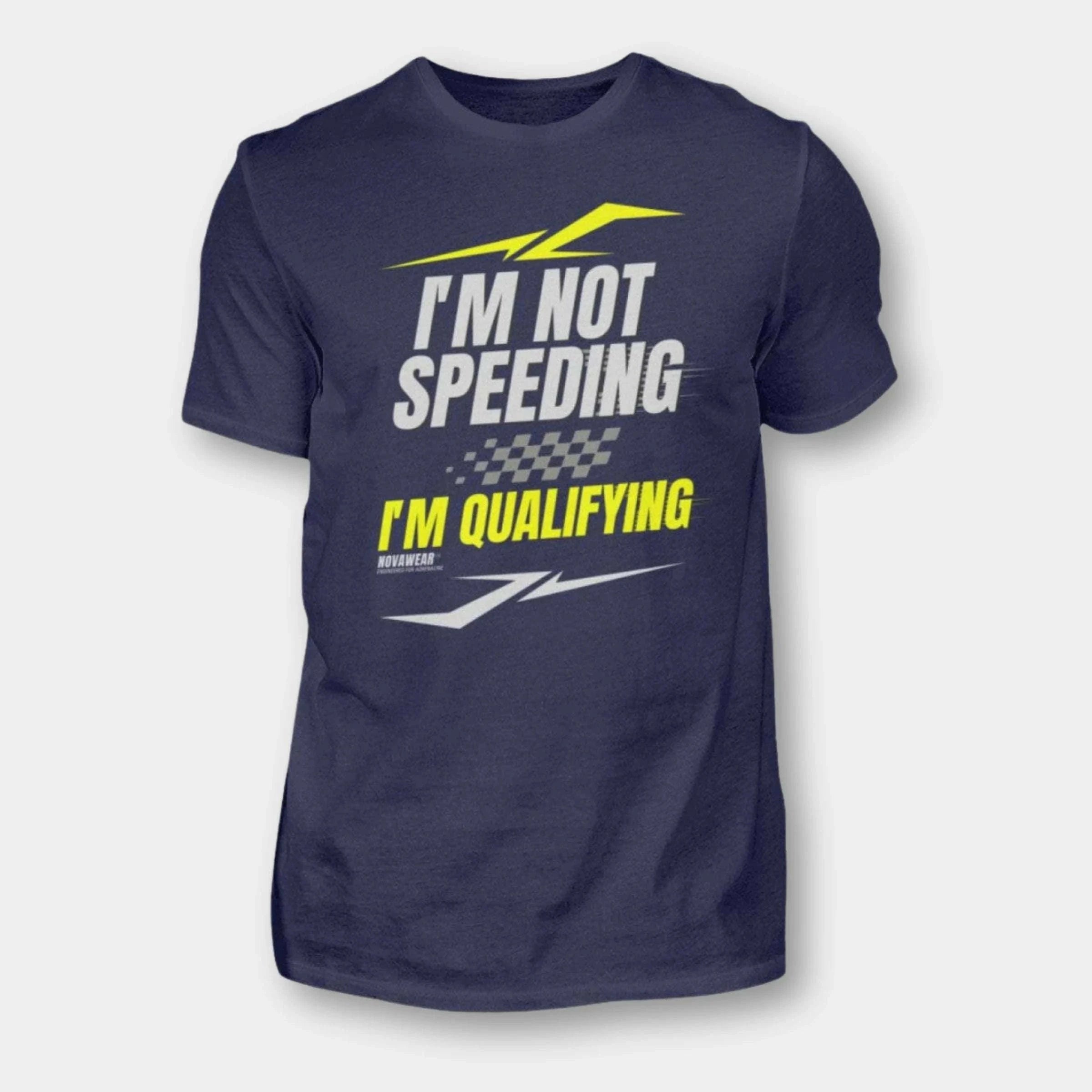 I'm Not Speeding – I'm Qualifying | F1 Humor Shirt für Racing-Fans | NOVAWEAR Herren Basic T-Shirt Novawear Navy XS 