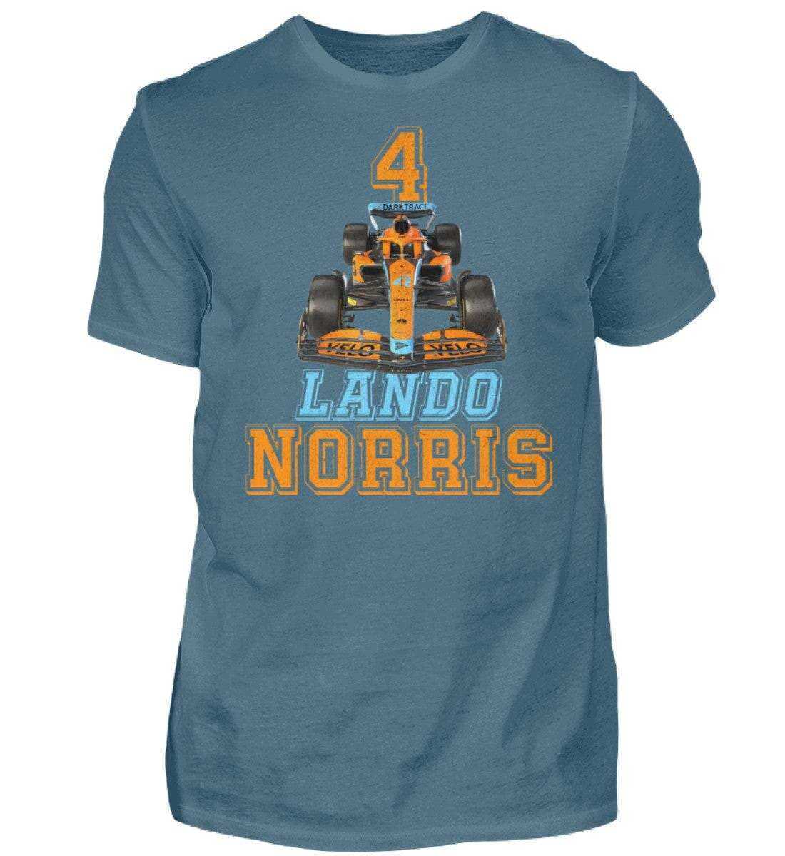 Lando Norris Fan-Shirt - Herren Shirt Herren Basic T-Shirt Novawear Steinblau XS 