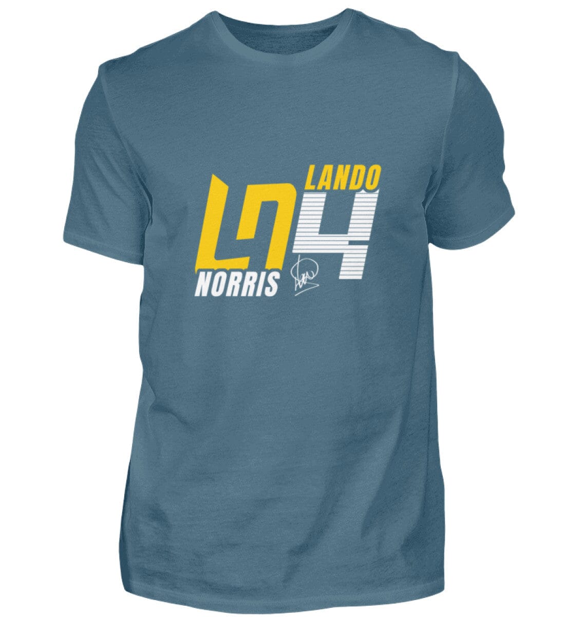 Lando Norris Limeted Edition 2024 - Herren Shirt Herren Basic T-Shirt Novawear Steinblau XS 