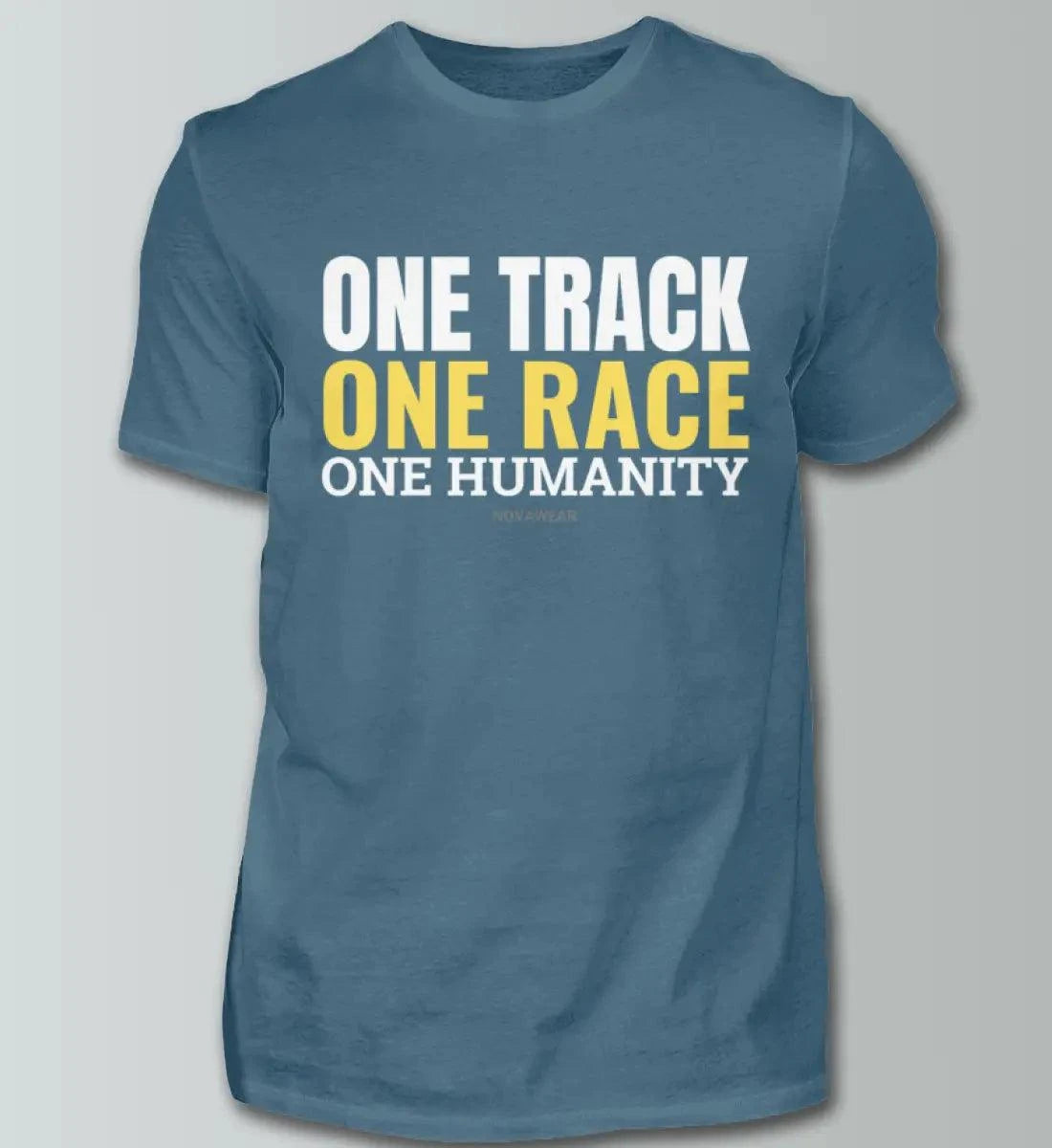 One Track - One Race - Herren Shirt T-Shirts Novawear Stone Blue XS 