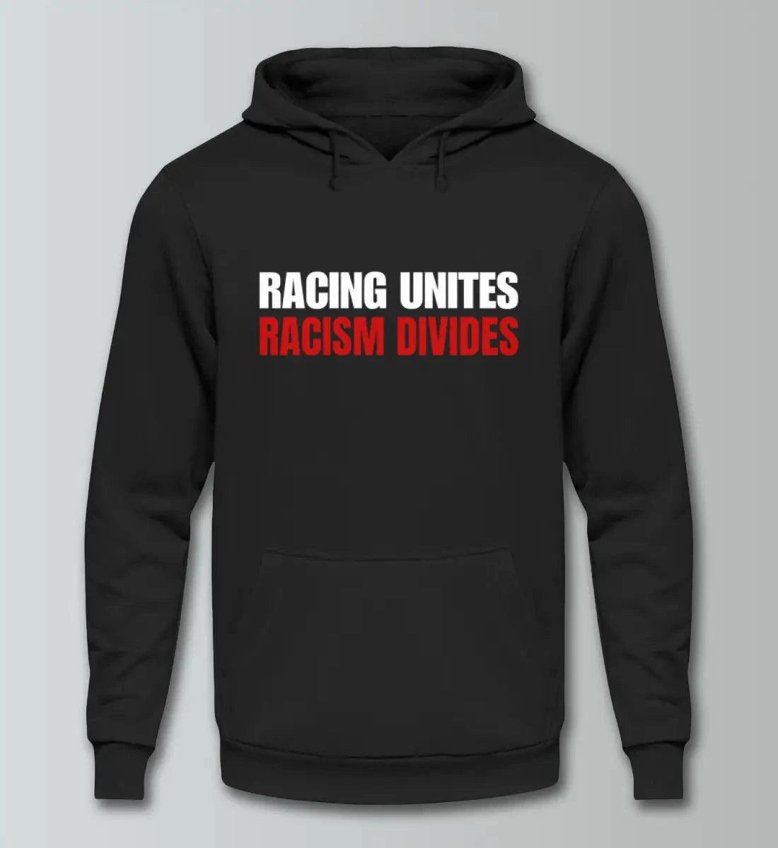 Racing Unites - Racism Divides - Unisex Kapuzenpullover Hoodie Kapuzenpullover Novawear Deep Black XS 