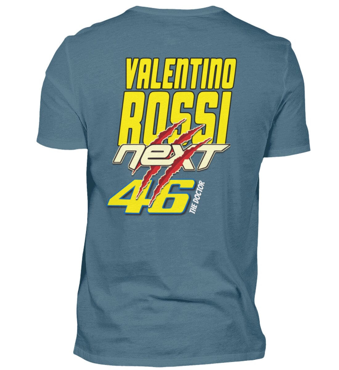 Valentino Rossi Backprint - T-Shirt Herren Basic T-Shirt Novawear Stone Blue XS 