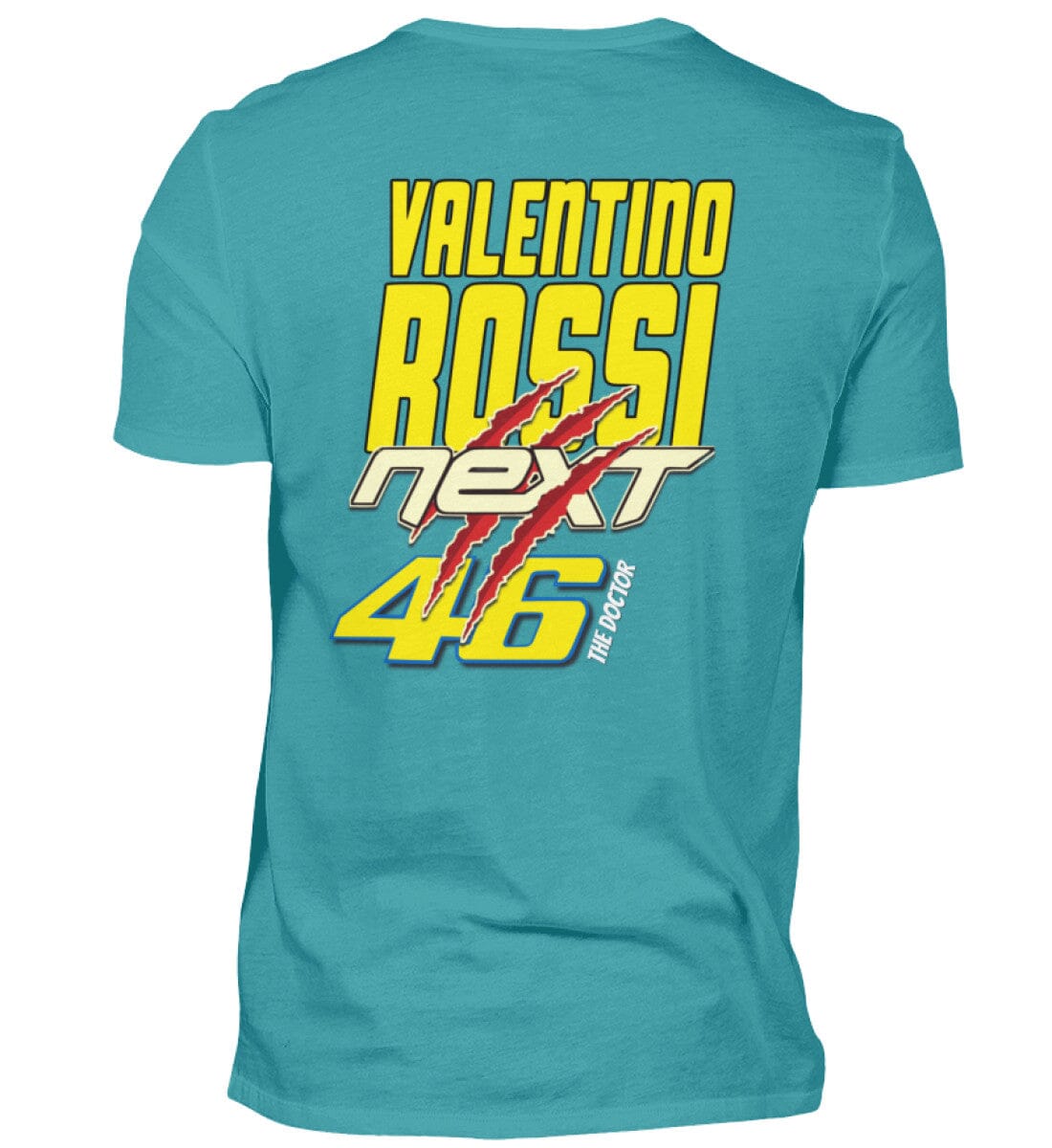 Valentino Rossi Backprint - T-Shirt Herren Basic T-Shirt Novawear Swimming Pool XS 