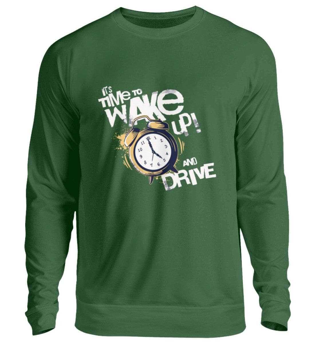 Wake up an drive - Unisex Pullover Sweatshirt Novawear Dunkelgrün XS 