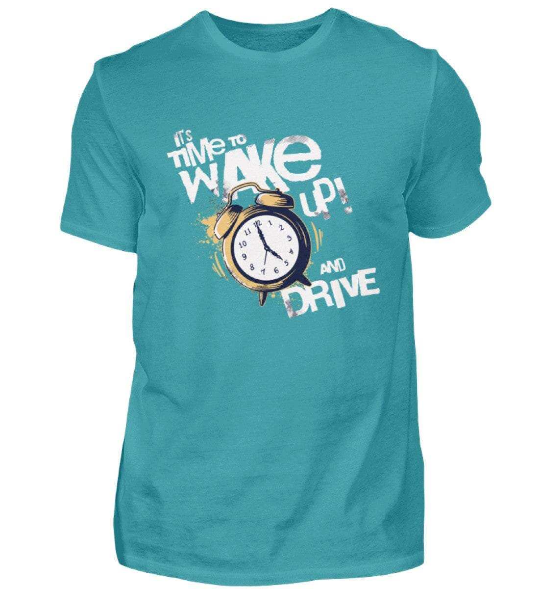 Wake up an drive - Unisex Shirt T-Shirt Novawear Poolblau XS 