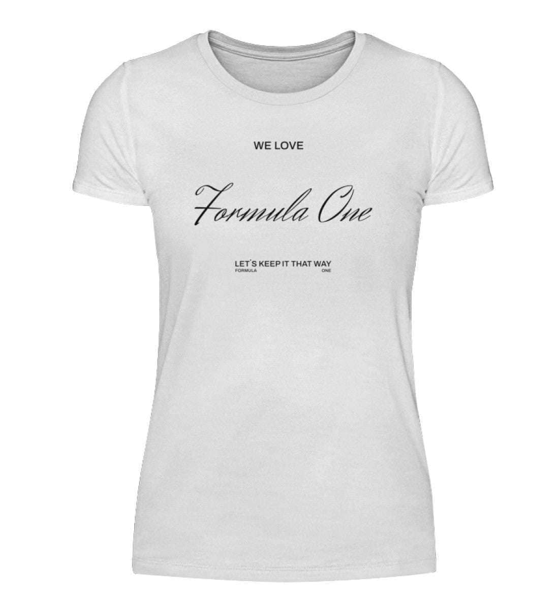 We Love Formula One Damen Shirt - Perfekt für Motorsport Fans | 100% Baumwolle | NOVAWEAR Damen Basic T-Shirt Novawear White S 