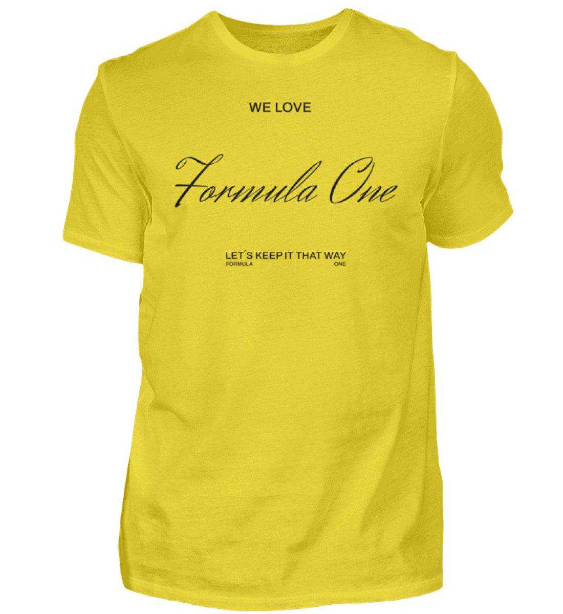 We Love Formula One Herren T-Shirt - Stylisches F1 Shirt | 100% Baumwolle | NOVAWEAR Herren Basic T-Shirt Novawear Gold XS 