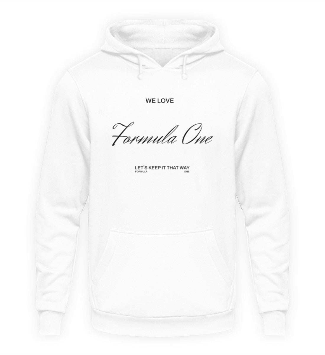 We Love Formula One Unisex Hoodie - Stylischer Kapuzenpullover | NOVAWEAR Unisex Hoodie Novawear Arctic White XS 