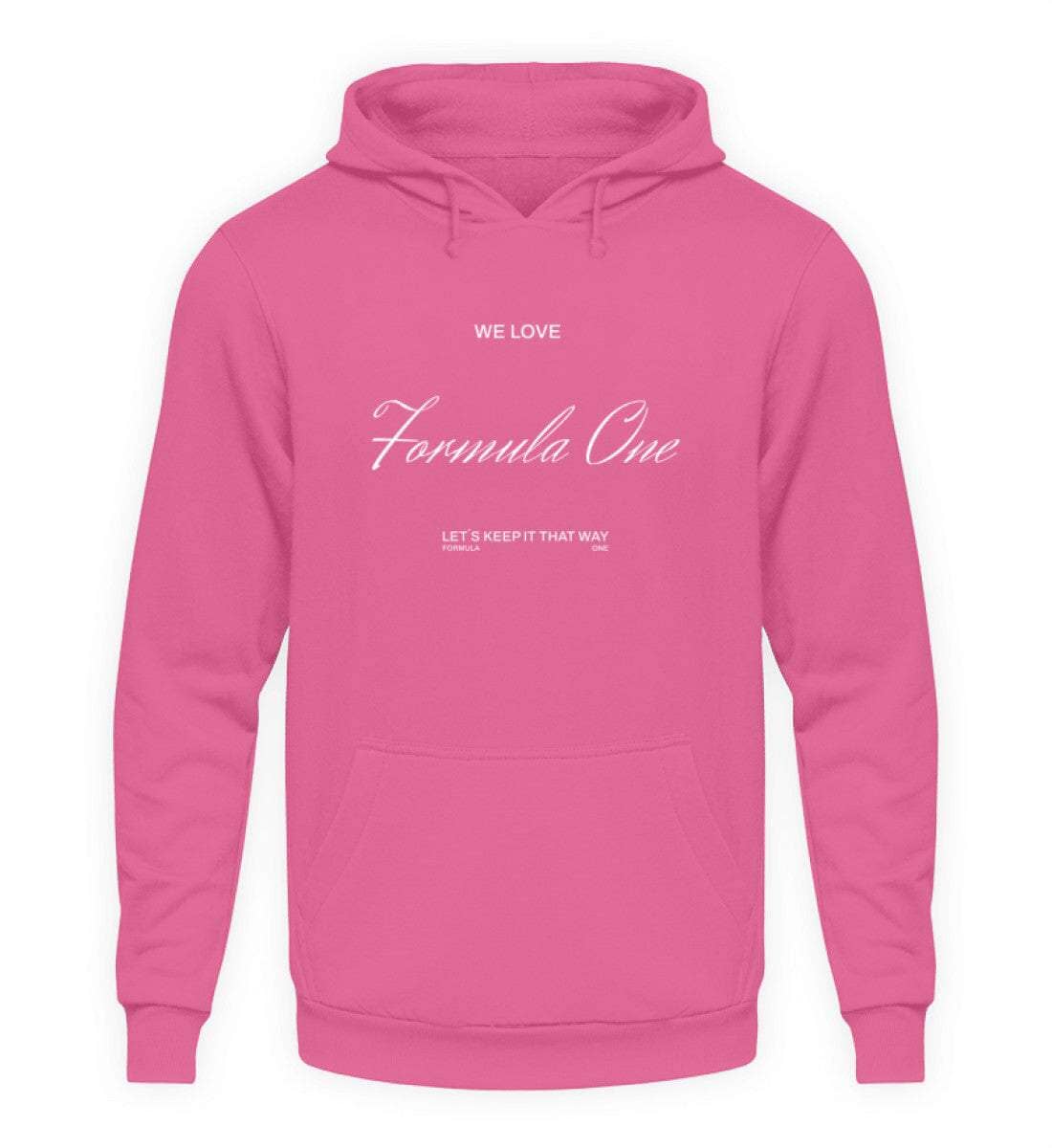 We Love Formula One Unisex Hoodie - Stylischer Kapuzenpullover | NOVAWEAR Unisex Hoodie Novawear Candyfloss Pink S 