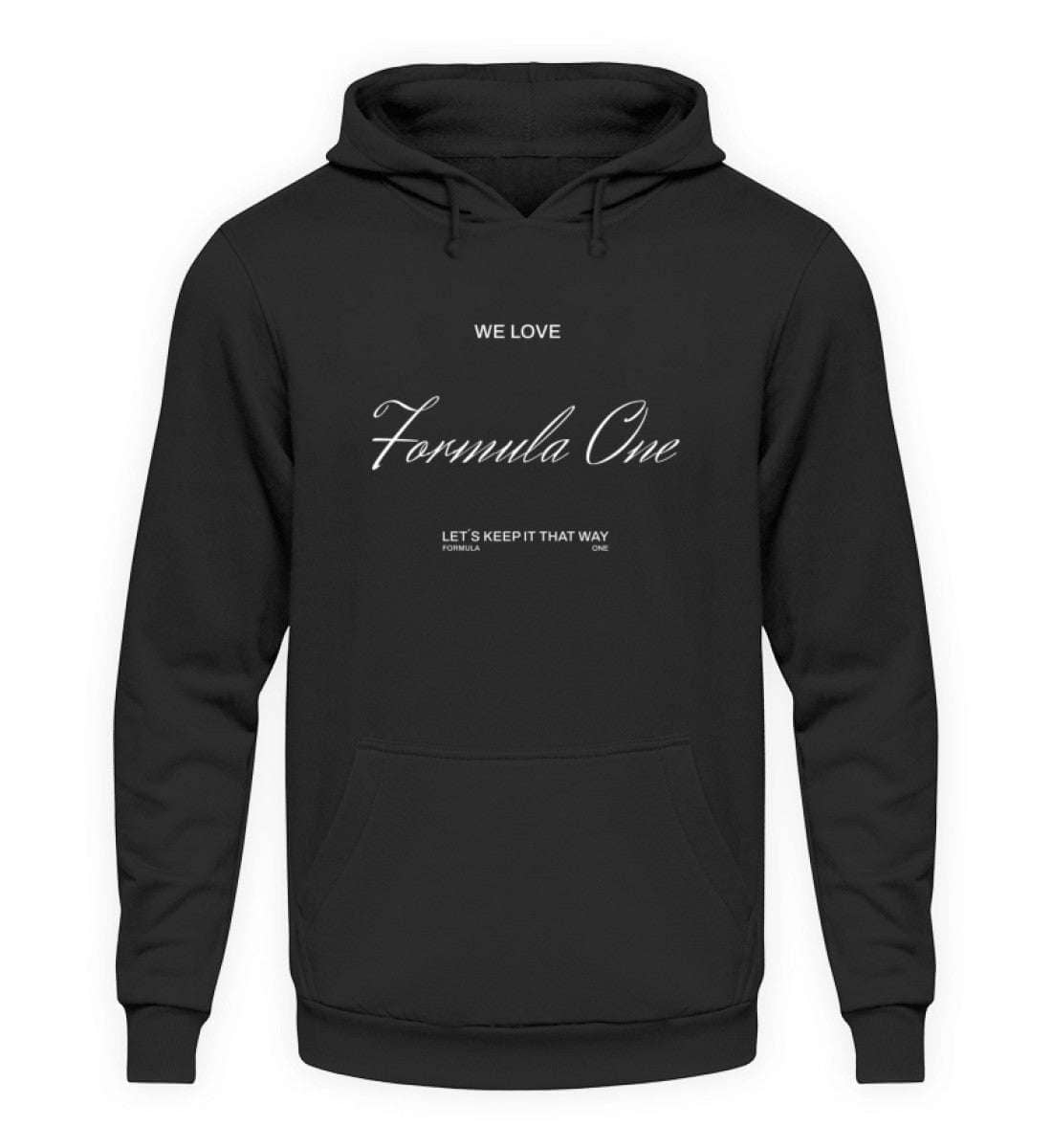 We Love Formula One Unisex Hoodie - Stylischer Kapuzenpullover | NOVAWEAR Unisex Hoodie Novawear Deep Black XS 