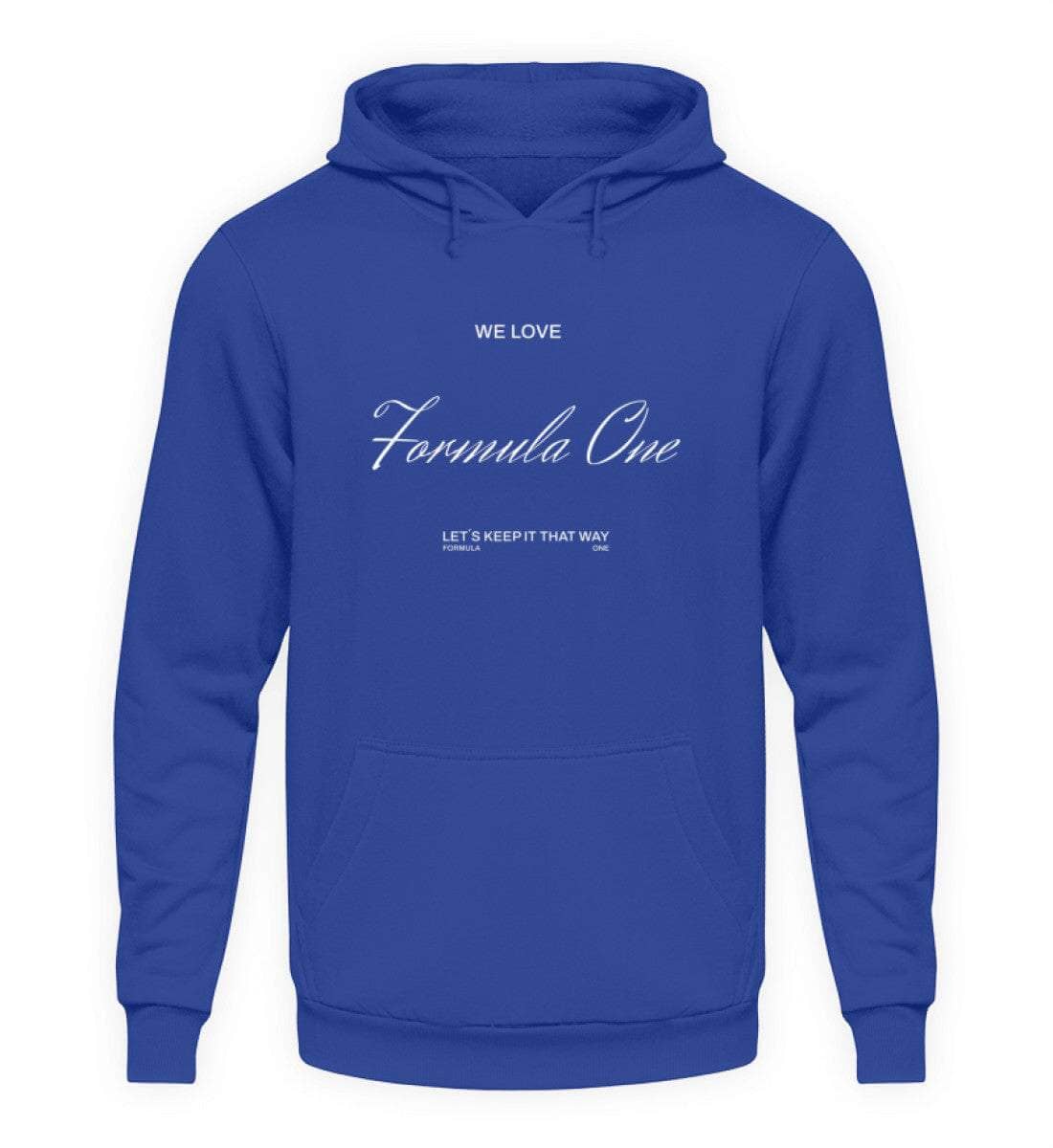 We Love Formula One Unisex Hoodie - Stylischer Kapuzenpullover | NOVAWEAR Unisex Hoodie Novawear Royal Blue XS 